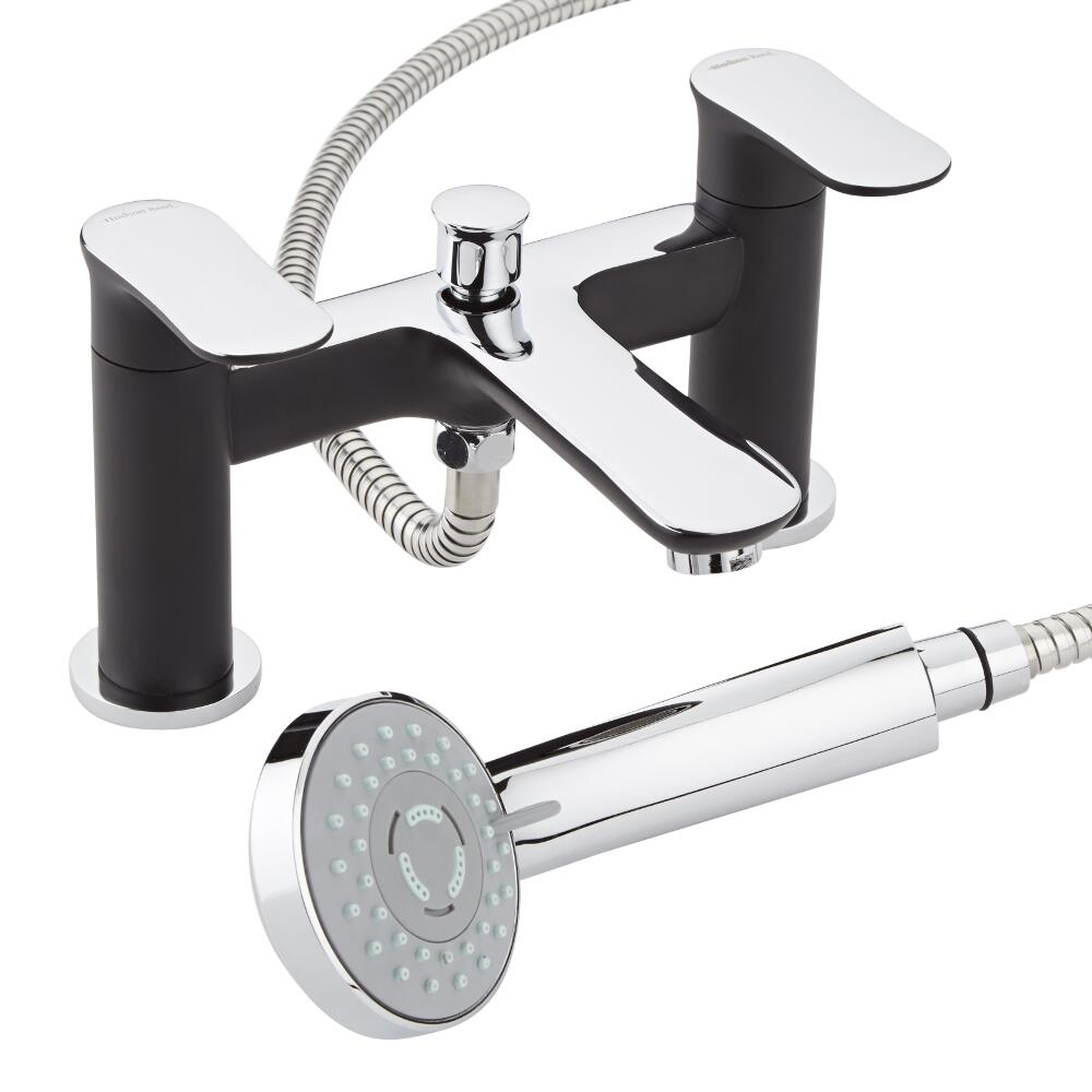Robinet bain douche Noir & Chrome Moven