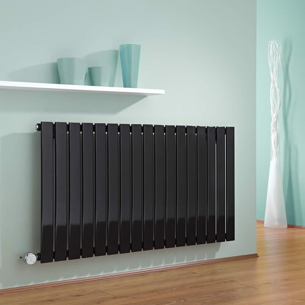 Radiateur Design Électrique Horizontal Noir Delta 63,5cm x 119cm x 4,6cm