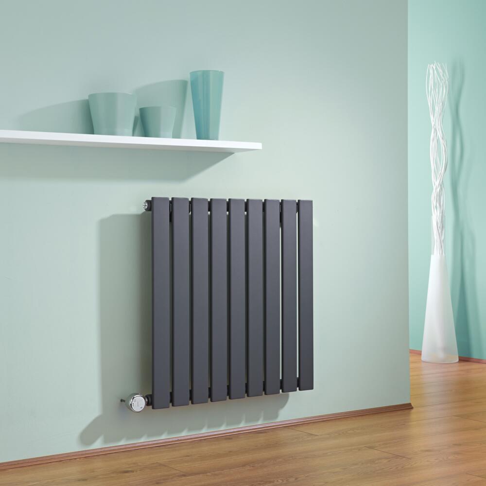 Radiateur Design Électrique Horizontal Anthracite Delta 63,5cm x 63cm x 4,6cm