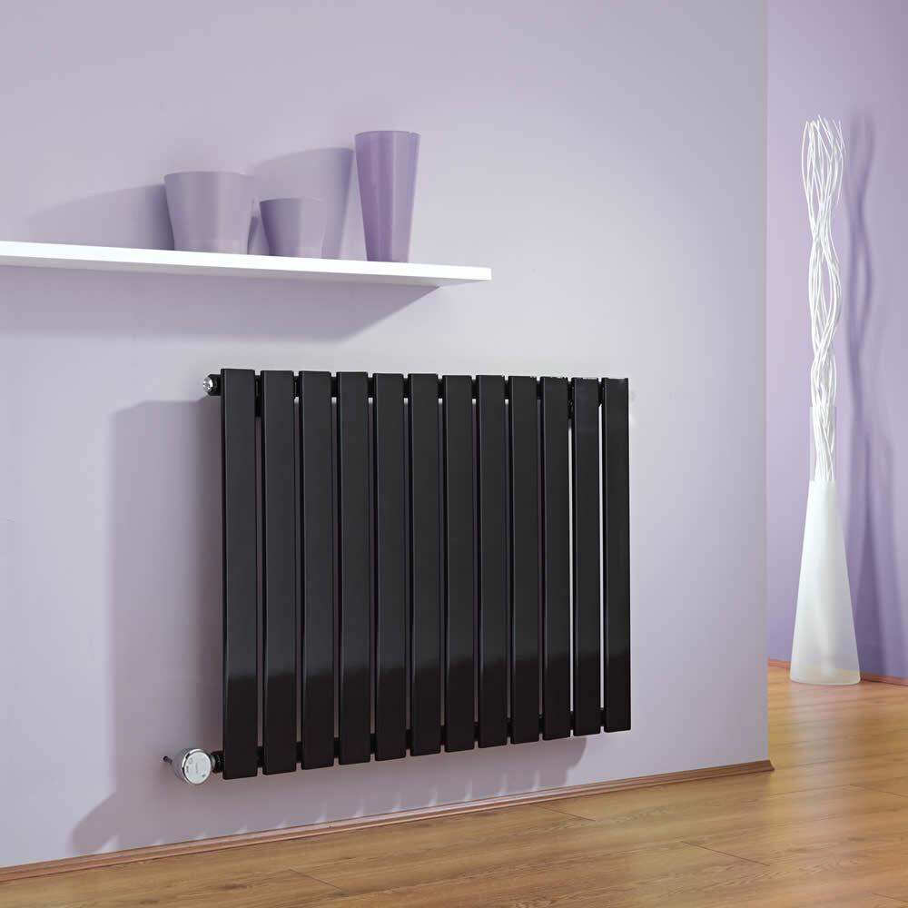 Radiateur Design Électrique Horizontal Noir Delta 63,5cm x 84cm x 4,6cm