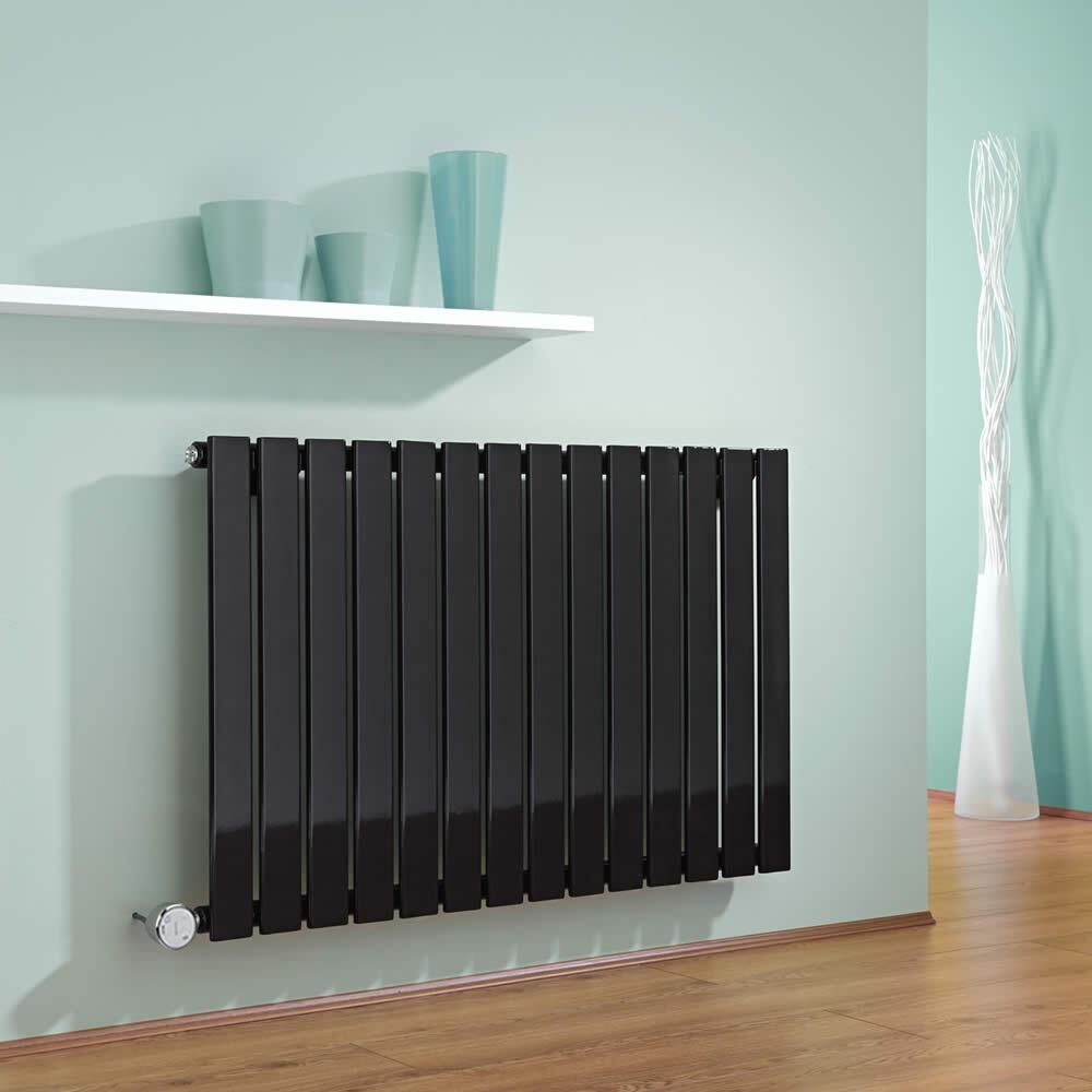 Radiateur Design Électrique Horizontal Noir Delta 63,5cm x 98cm x 4,6cm