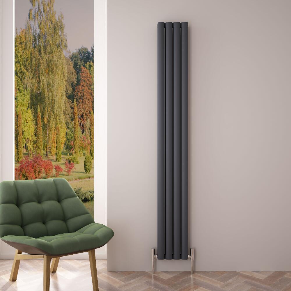 Radiateur Aluminium Design Anthracite 180 x 23cm 1002 watts Vitality Air