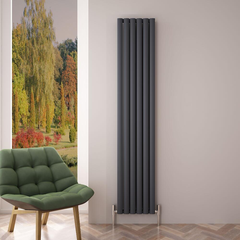 Radiateur Aluminium Design Anthracite 180 x 35cm 1502 watts Vitality Air
