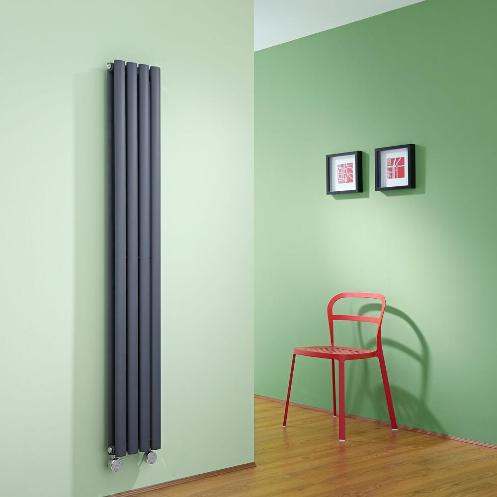 Radiateur Design Électrique Vertical Anthracite Vitality 160cm x 23,6cm x 7,8cm