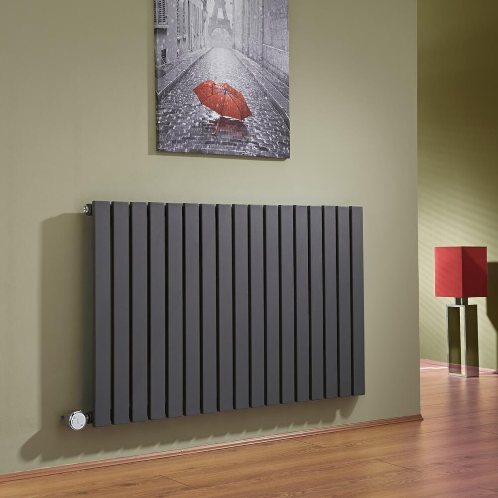 Radiateur Design Électrique Horizontal Anthracite Sloane 63,5cm x 100cm x 5,4cm