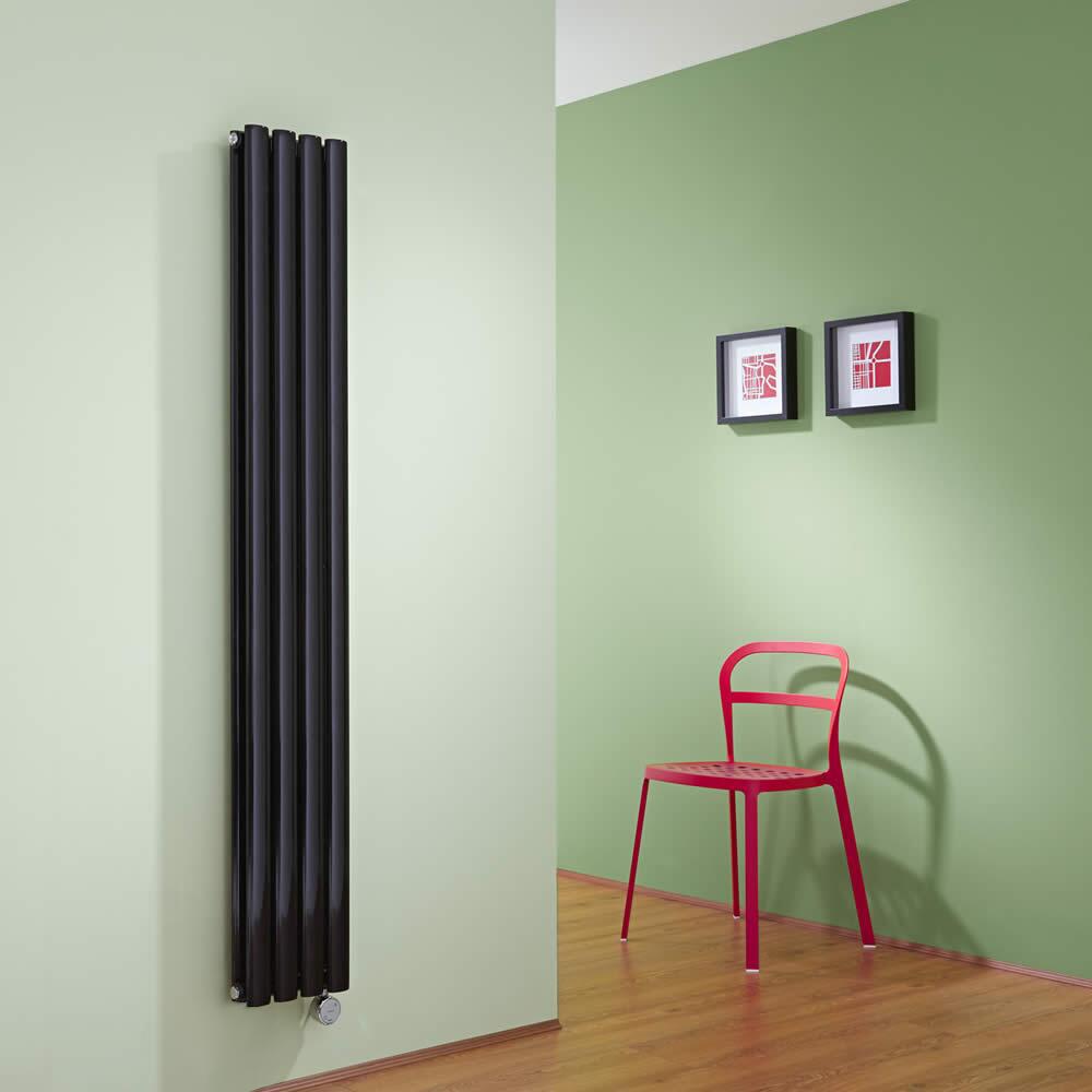 Radiateur Design Électrique Vertical Noir Vitality 160cm x 23,6cm x 7,8cm