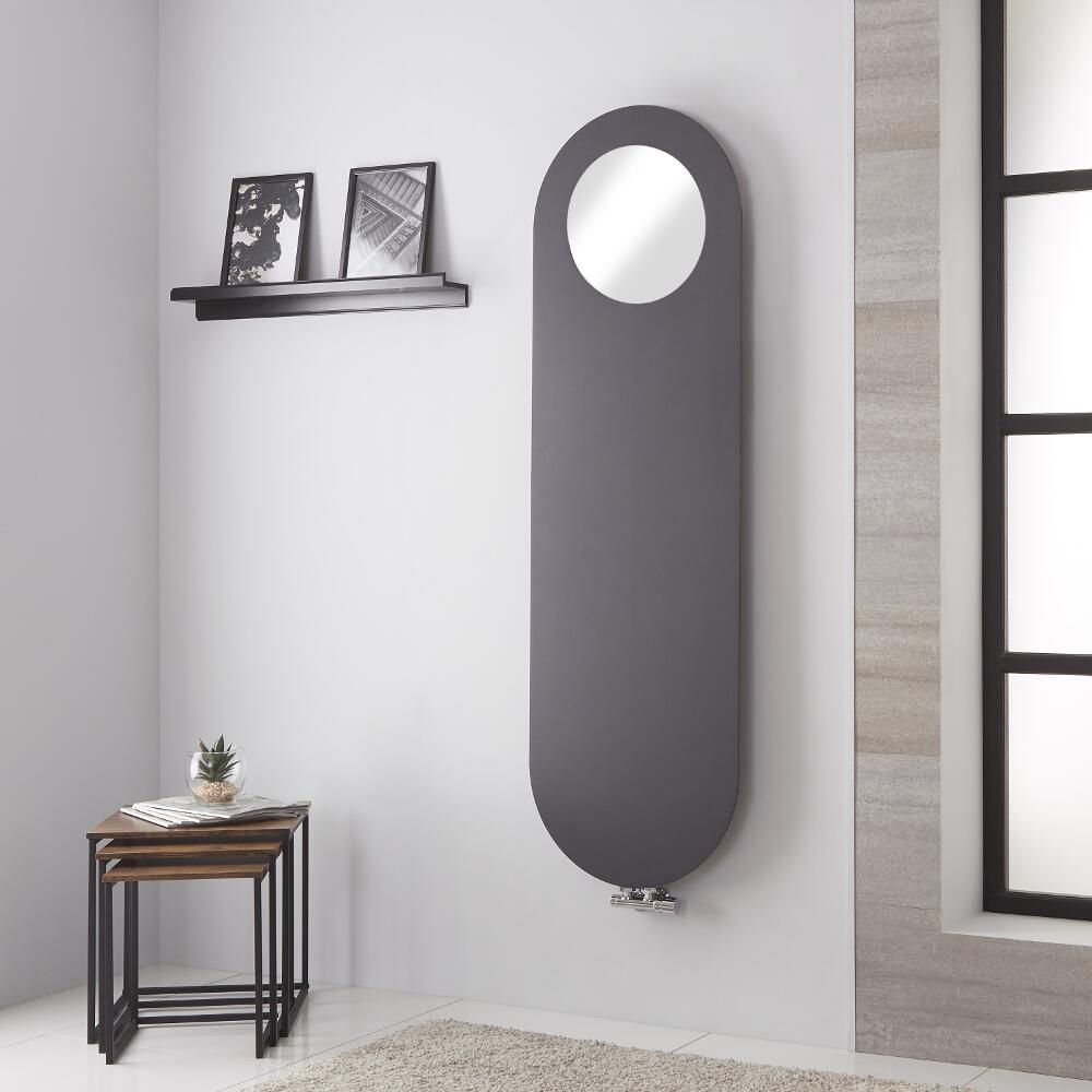 Atrani - Radiateur Vertical Avec Miroir - Anthracite - 159.5cm x 49cm - 729 watts