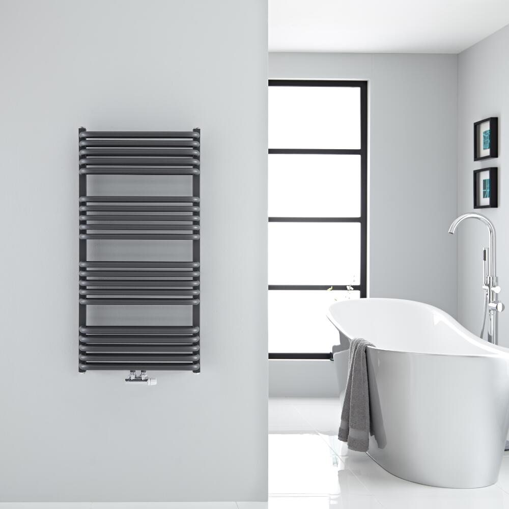 Sèche-serviettes eau chaude Arch anthracite 100x50cm 933 watts