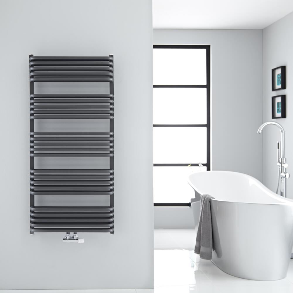 Sèche-serviettes eau chaude Arch anthracite 126.9x60cm 1338 watts