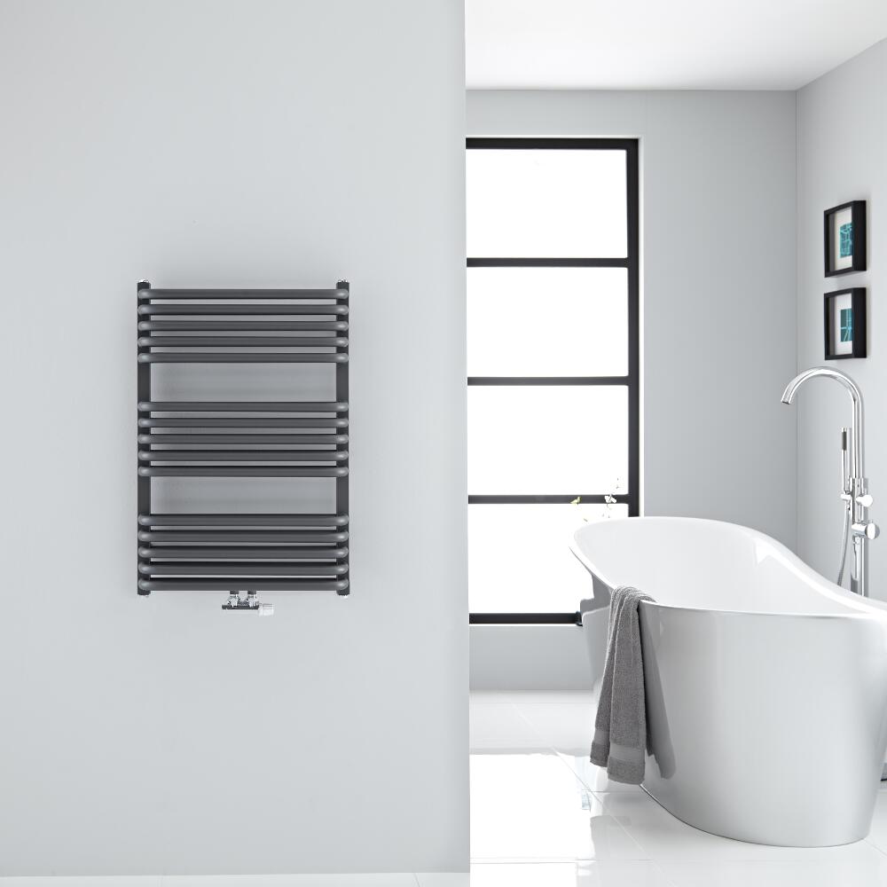 Sèche-serviettes eau chaude Arch anthracite 73.5x50cm 752 watts