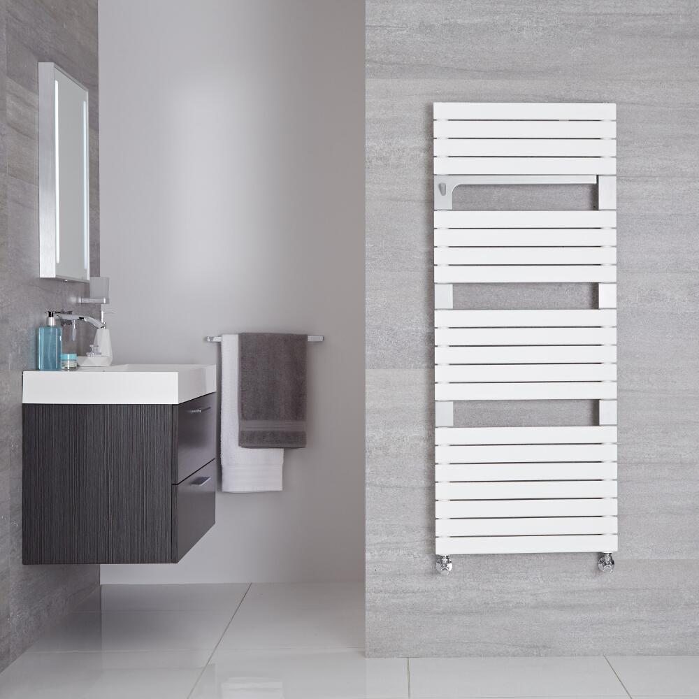 Seina - Sèche-serviettes Design Blanc Minéral - 136cm x 55cm
