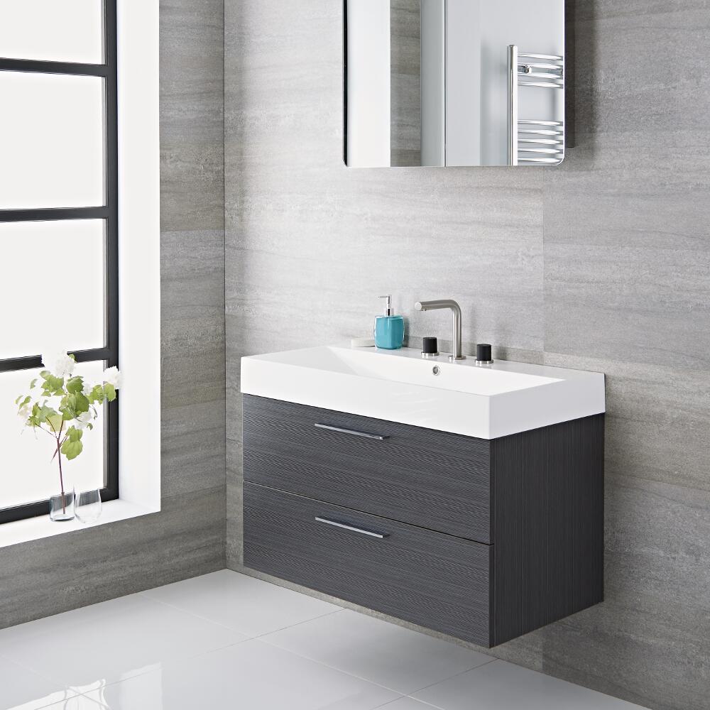 Meuble-lavabo Langley Gris 90x48x60cm