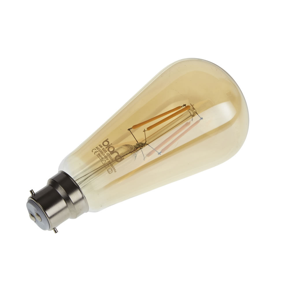 Biard Ampoule LED Filament B22 4W Dimmable Ambrée - Lot de 6