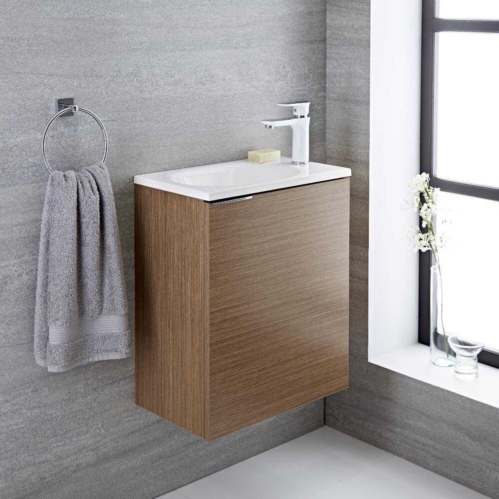 Meuble-lavabo 50x30x60cm Randwick Chêne