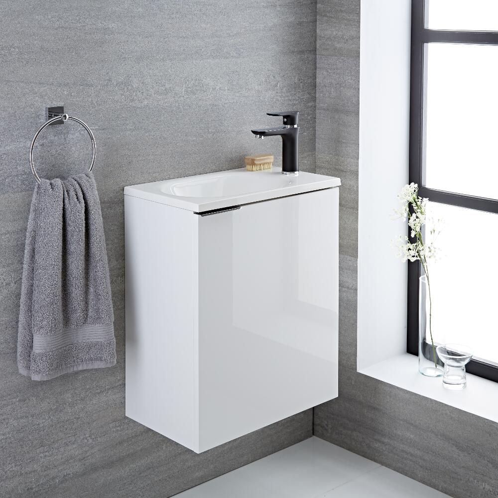 Meuble-lavabo 50x30x60cm Randwick Blanc laqué