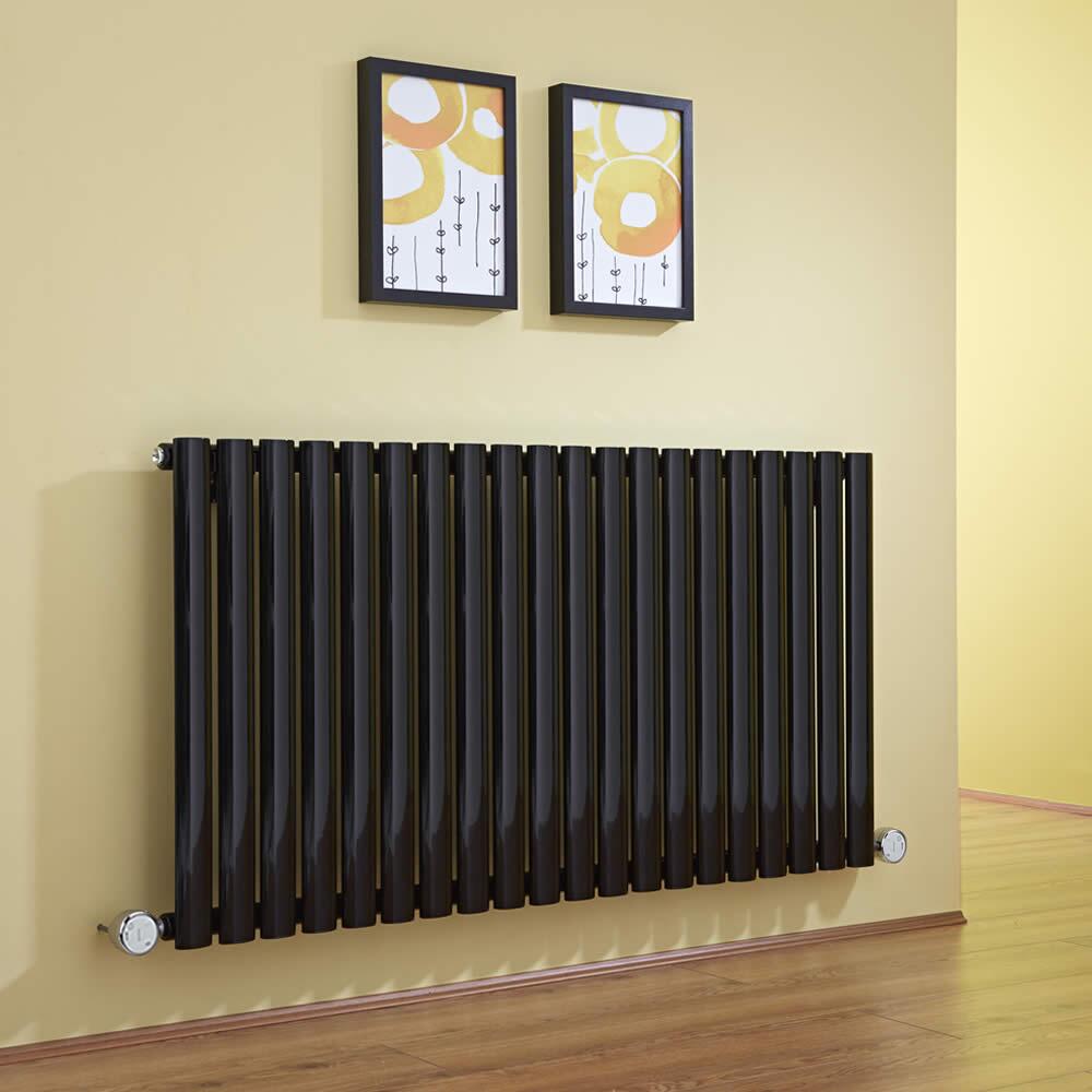 Radiateur Design Électrique Horizontal Noir Vitality 63,5cm x 118cm x 5,6cm