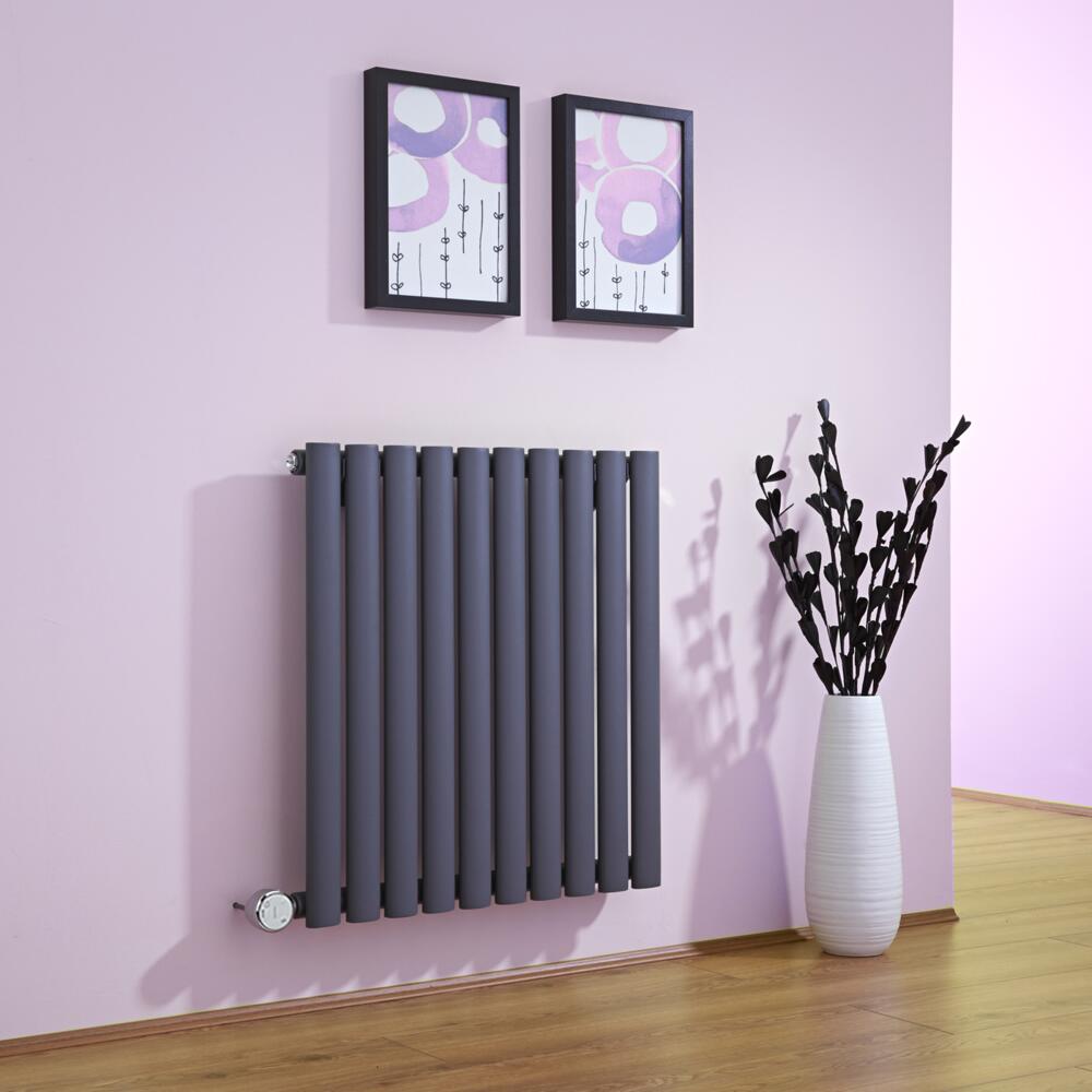Radiateur Design Électrique Horizontal Anthracite Vitality 63,5cm x 59,5cm x 5,5cm