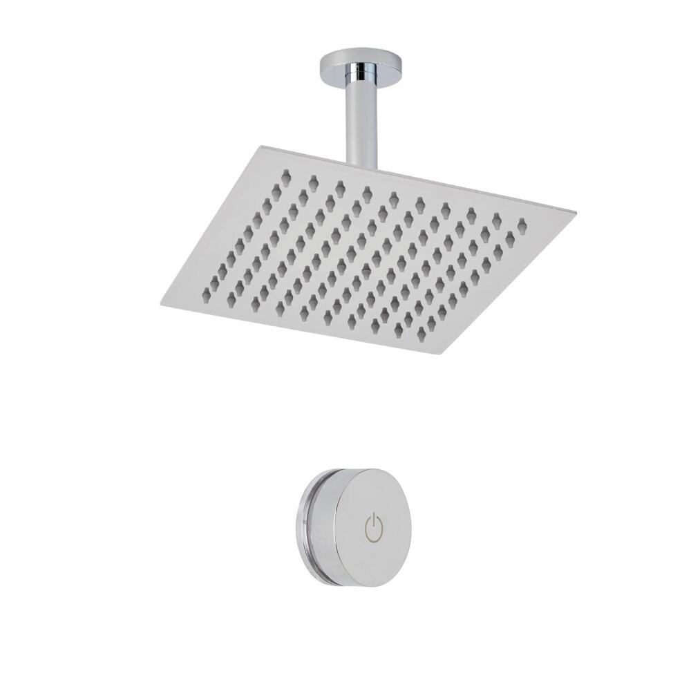 Douche Digitale Thermostatique 1 Fonction & Pommeau de Douche Plafond 20x20cm