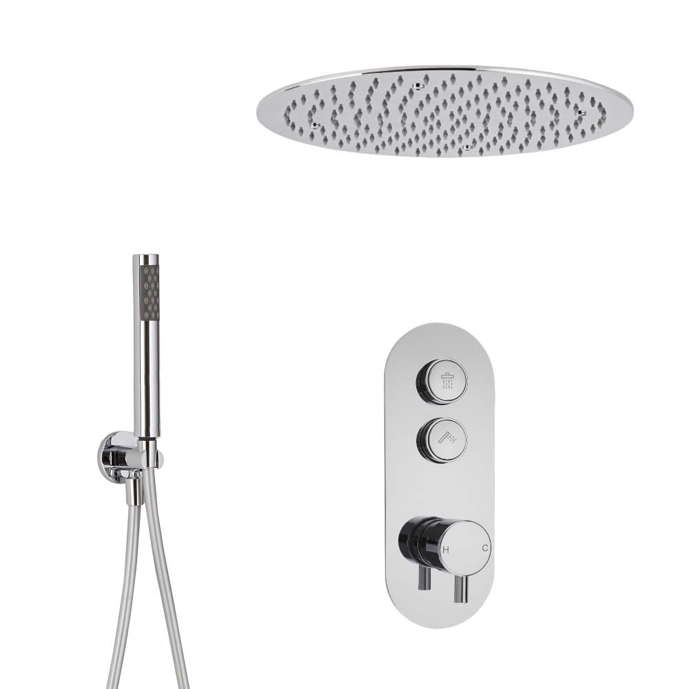 Douche encastrable 2 Fonctions - Douchette & Pommeau Plafond Ø 40cm -Idro