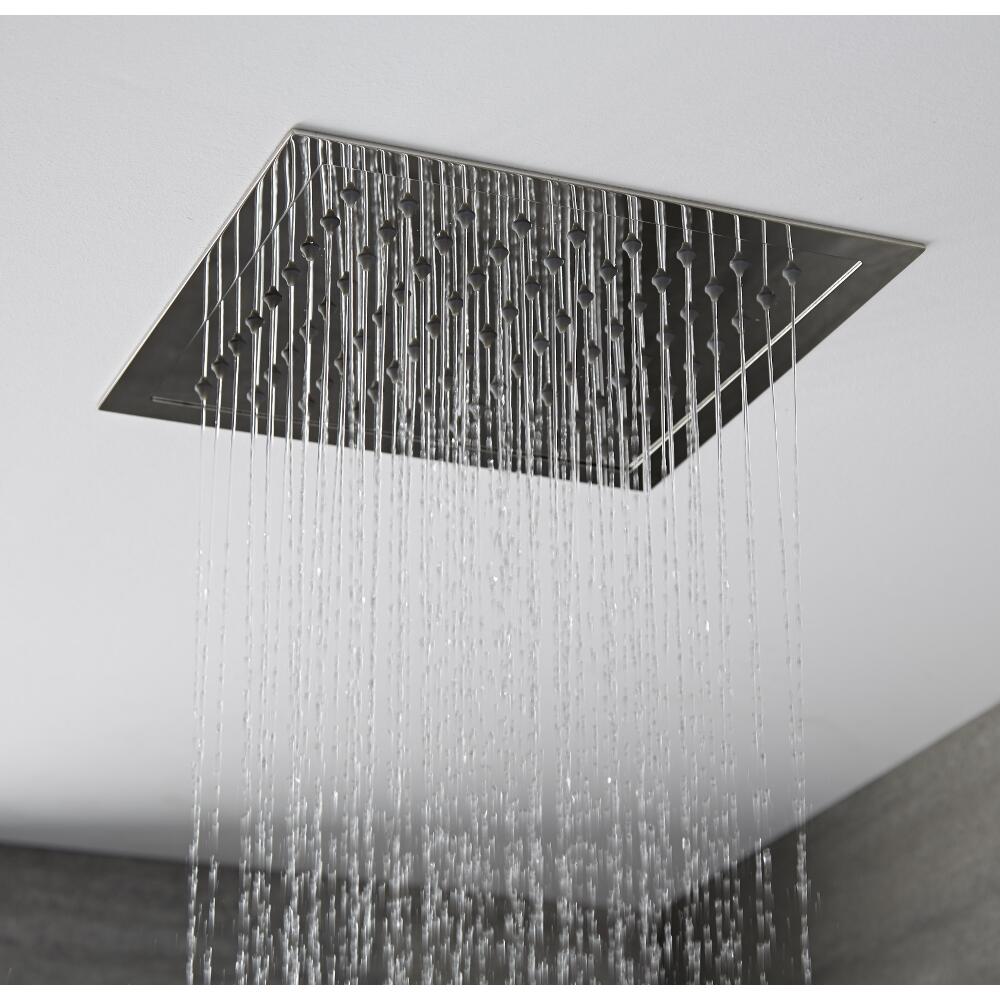 Pommeau de douche encastrable plafond 28x28cm Tatham