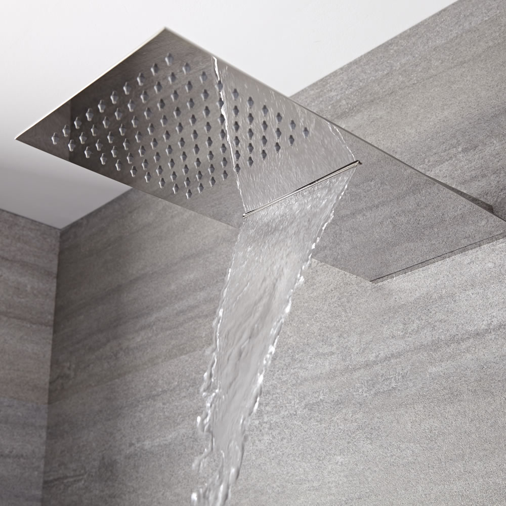 Pommeau de douche Cascade & Pluie Rectangulaire 20 x 50cm