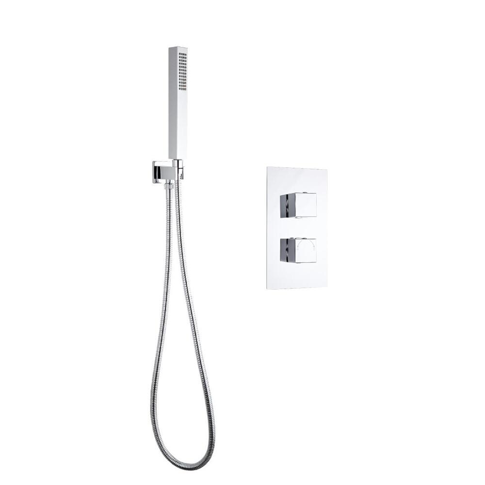 Kit de Douche Thermostatique Encastrable Cubisme Minimaliste avec Douchette