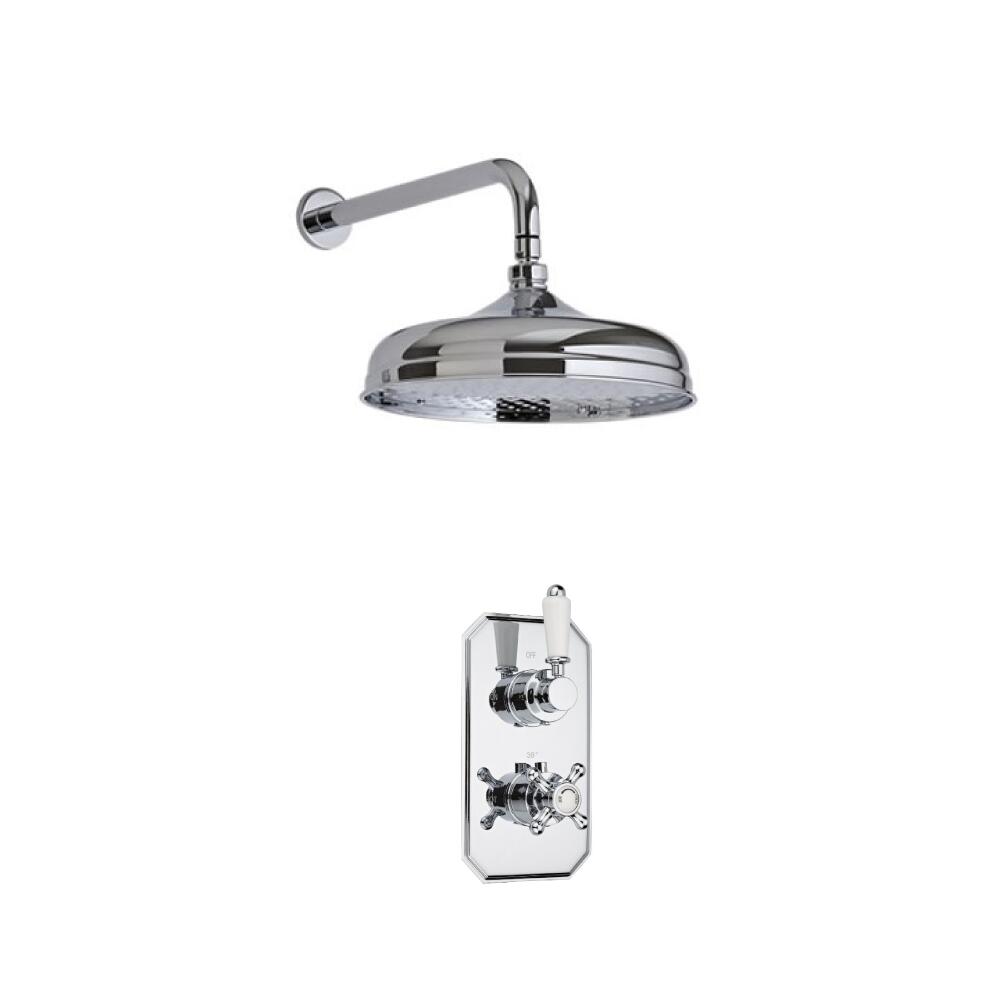 Kit de Douche Thermostatique Encastrable Pommeau mural Ø 15cm & Mitigeur Rétro