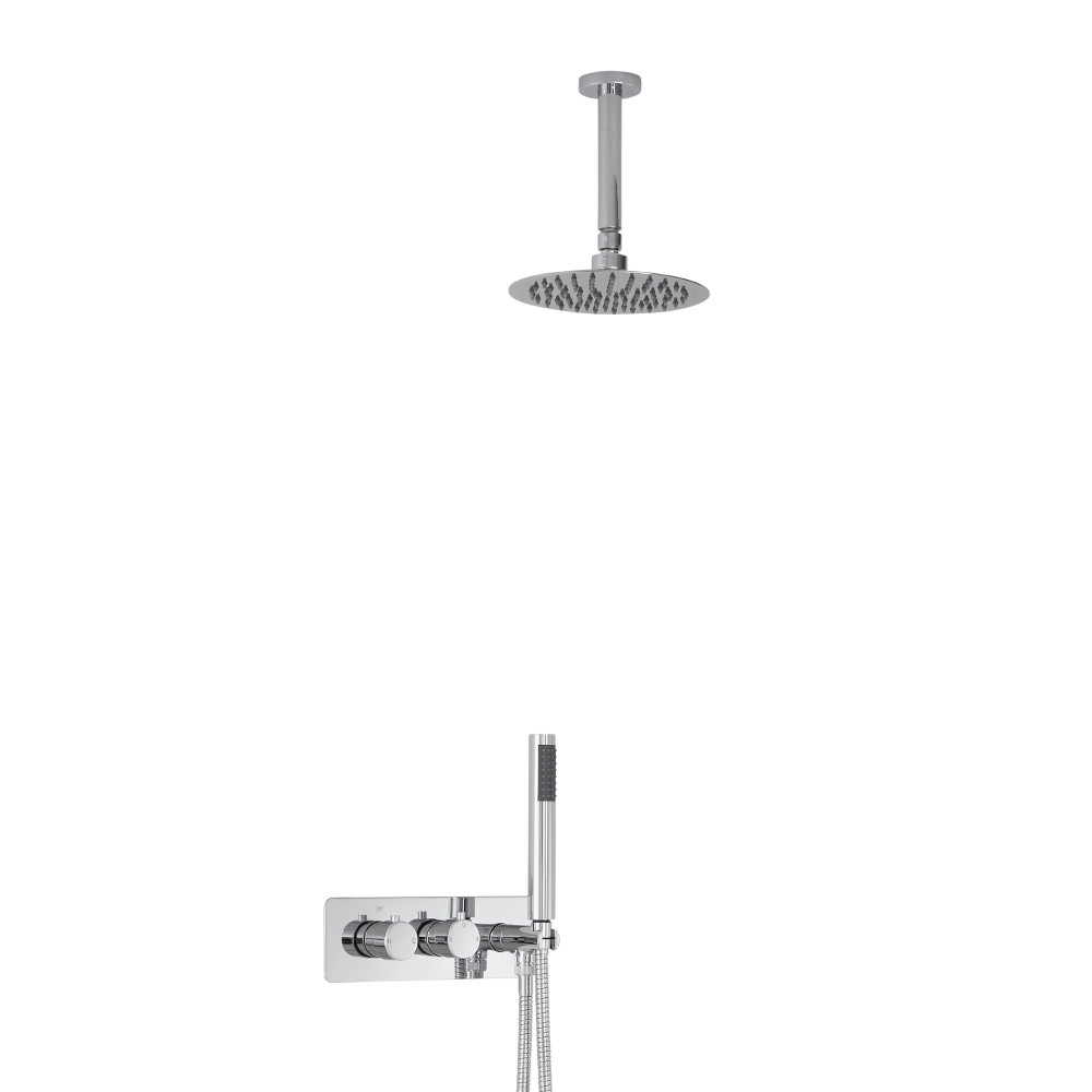 Kit Douche Encastrable Pommeau Plafond Rond Ø 20cm & Douchette Mirage