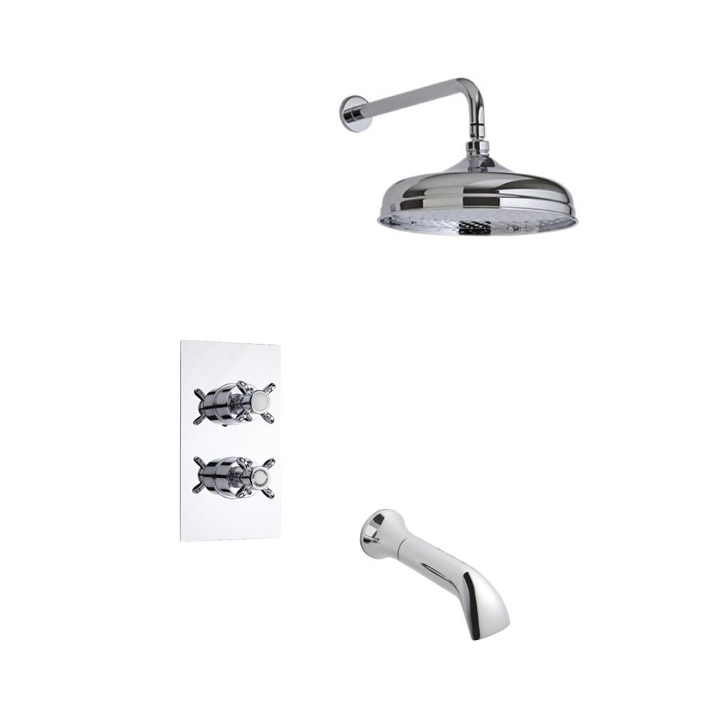 Douche Thermostatique Encastrable Rétro Pommeau Ø 15cm & Bec verseur