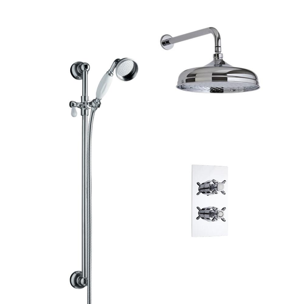 Kit de Douche Thermostatique Encastrable Rétro Pommeau Ø 15cm & Douchette