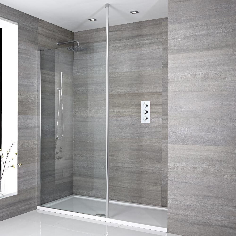 Barre de stabilisation ajustable & verticale chromée pour paroi de douche Sera