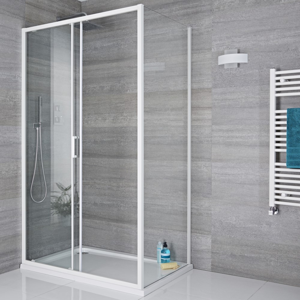 Paroi de douche latérale fixe 76cm Lux Blanc