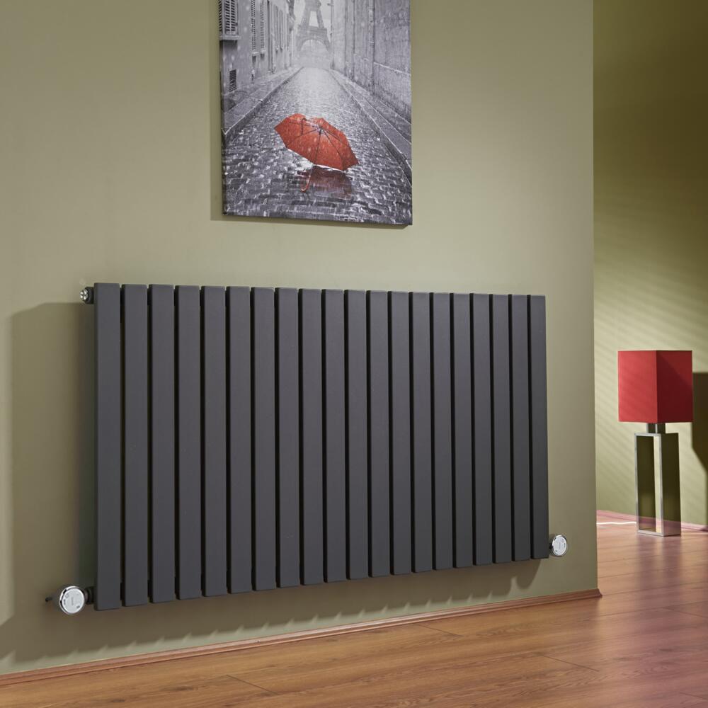 Radiateur Design Électrique Horizontal Anthracite Sloane 63,5cm x 118cm x 5,3cm