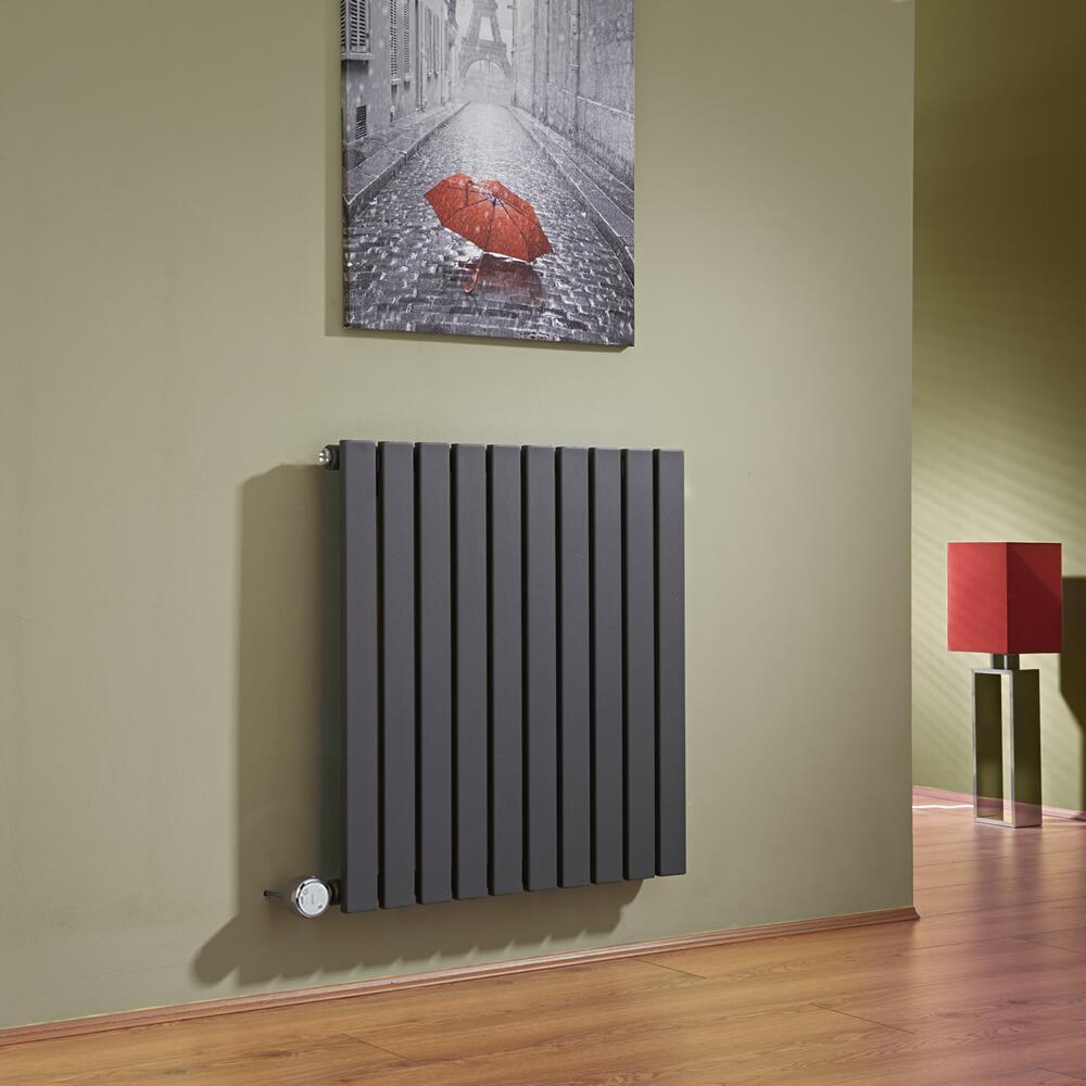 Radiateur Design Électrique Horizontal Anthracite Sloane 63,5cm x 60cm x 5,4cm