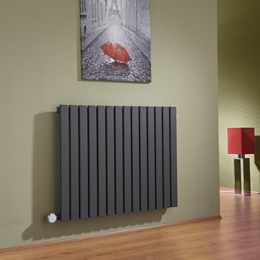 Radiateur Design Électrique Horizontal Anthracite Sloane 63,5cm x 83,4cm x 5,4cm