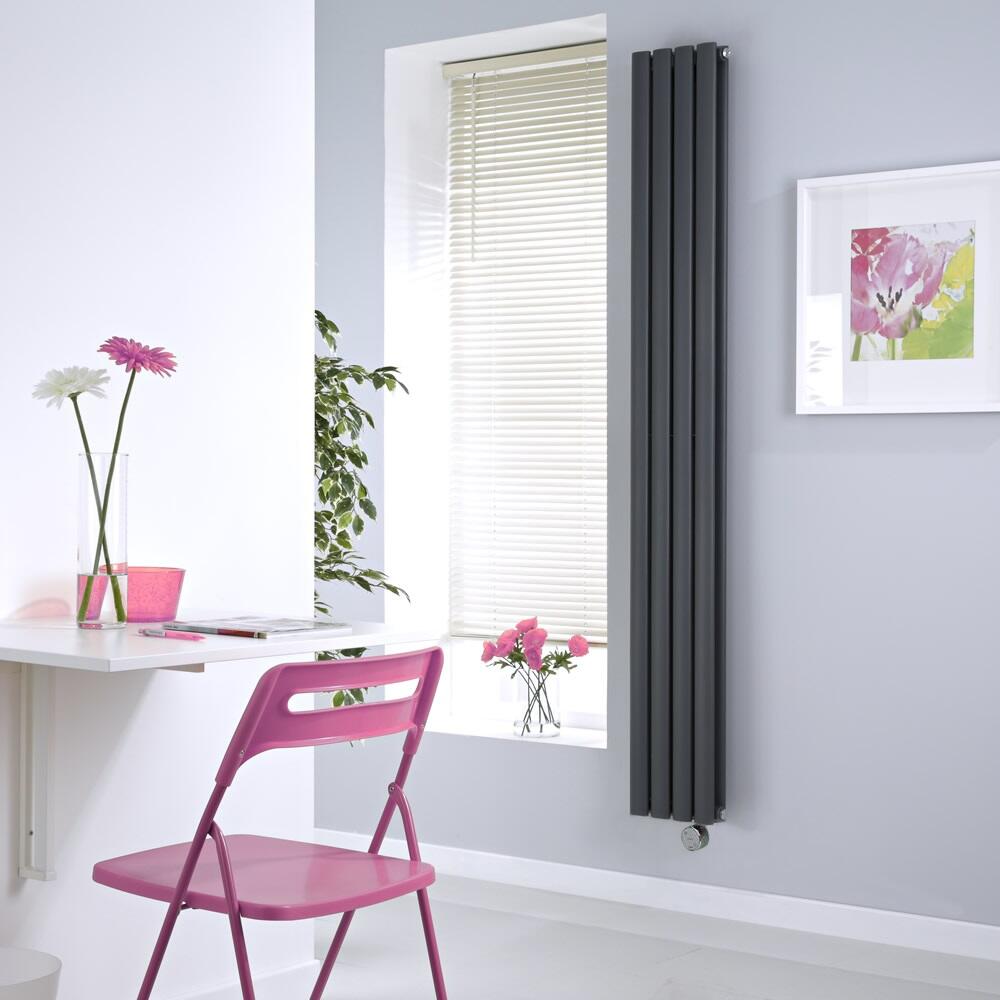 Radiateur Design Électrique Vertical Anthracite Vitality 178cm x 23,6cm x 7,8cm