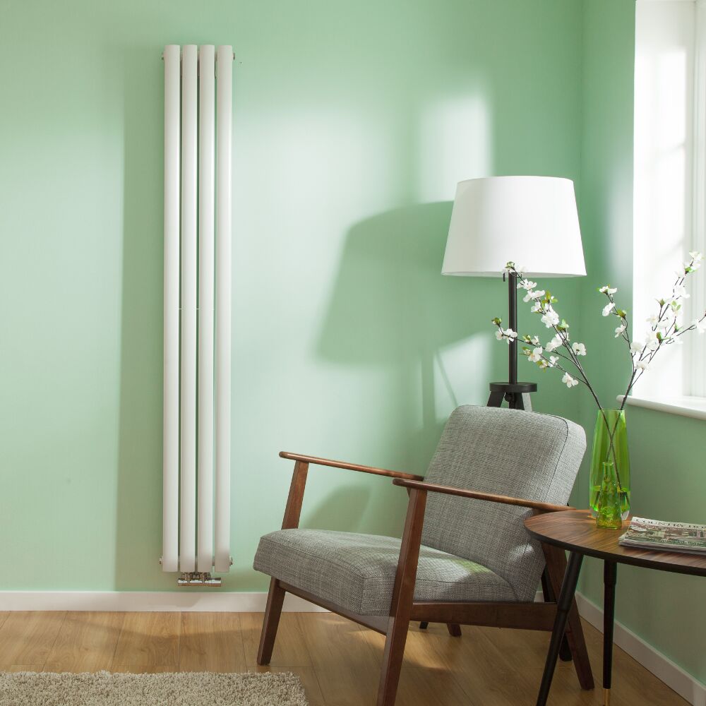 Radiateur Design Vertical Raccordement Central Blanc Vitality Caldae 178cm x 23,6cm x 7,8cm 934 Watts