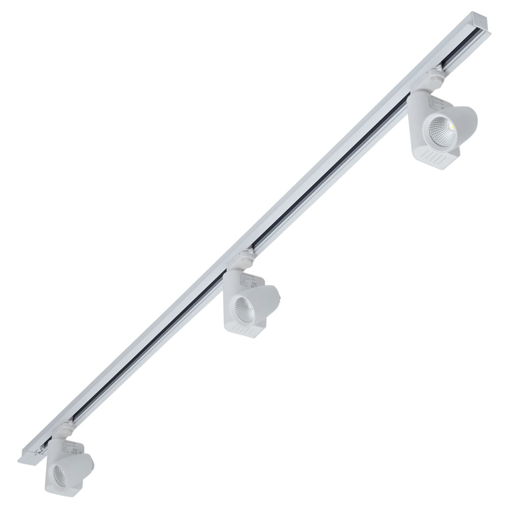 Biard Spot LED 12W sur rail 2m encastrable Triphasé Blanc - Pack de 3