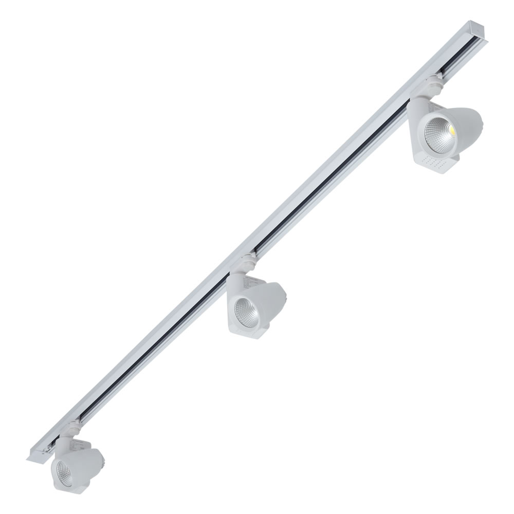 Biard Spot LED 25W sur rail 2m encastrableTriphasé Blanc - Pack de 3