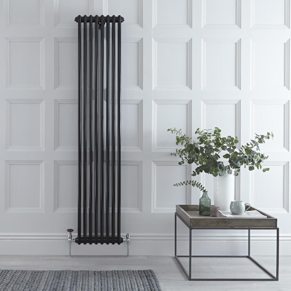 Radiateur Vertical Style Fonte Noir Windsor 180cm x 38,3cm x 6,8cm 1245 Watts