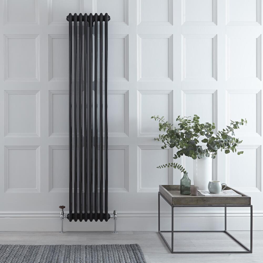 Radiateur Vertical Style Fonte Noir Windsor 180cm x 38,3cm x 10cm 1558 Watts