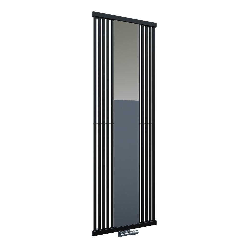 Lublin - Radiateur Vertical Design Noir Avec Miroir 190cm x 64cm