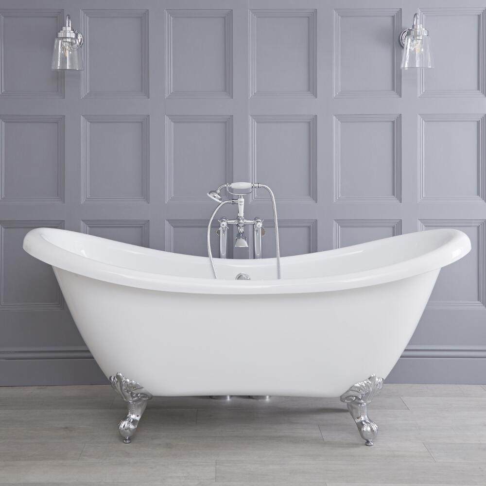 Baignoire îlot double dos – Blanc – 175 cm x 72 cm - Legend