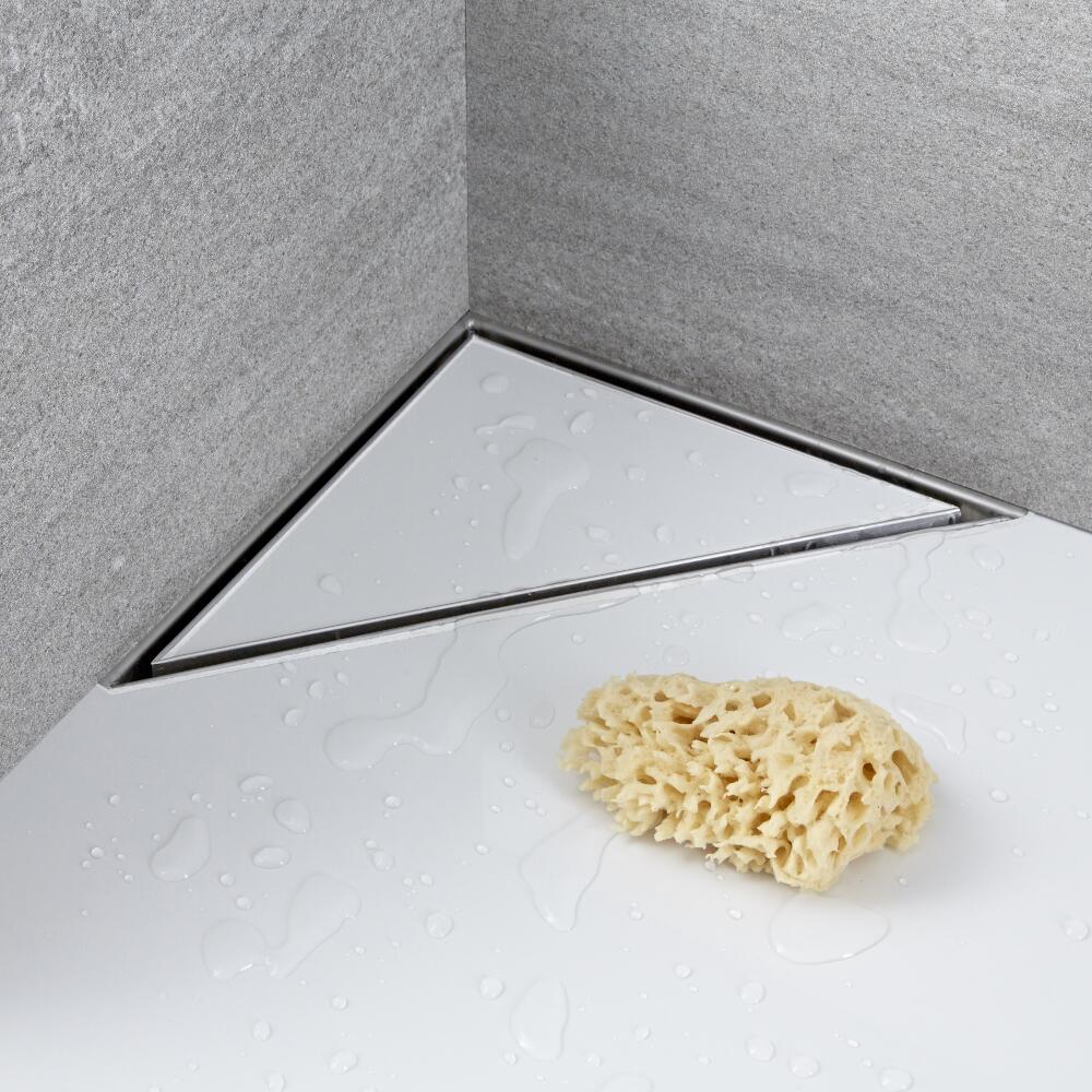 Caniveau de douche à carreler d'angle 25cm