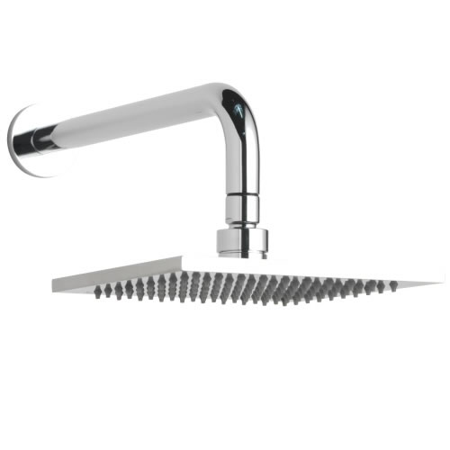 Pomme de douche carrée orientable 20x20cm avec bras porteur en angle droit
