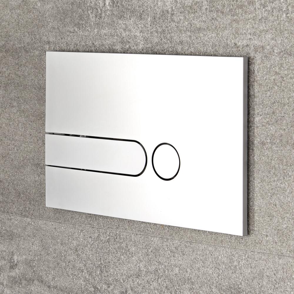 Plaque de Déclenchement WC Argentée 15x24cm Cluo