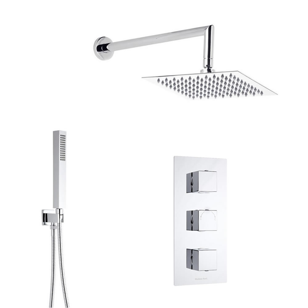 Douche Encastrable Thermostatique Pommeau Carré 30cm & Douchette