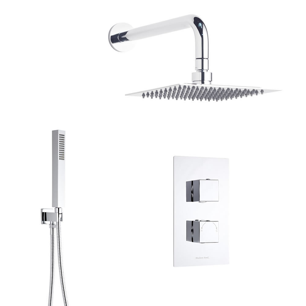 Kit Douche Thermostatique encastrable 2 Fonctions Pommeau Carré 20cm & Douchette