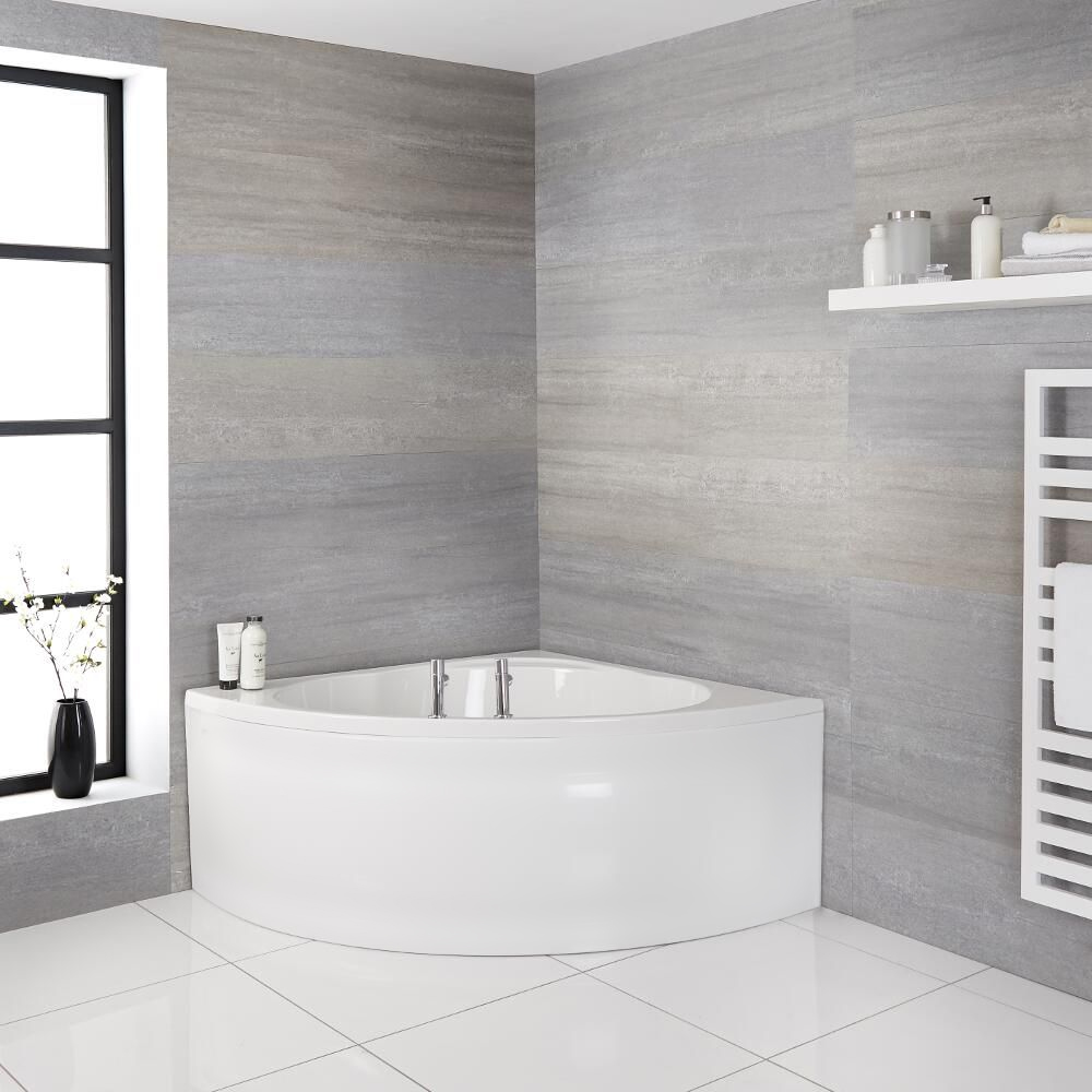Baignoire d’angle réversible - Blanc – 135 cm x 135 cm – Belstone