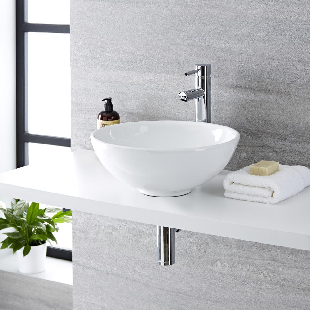 Vasque à poser ronde Ø 40cm Ashbury & Mitigeur Haut